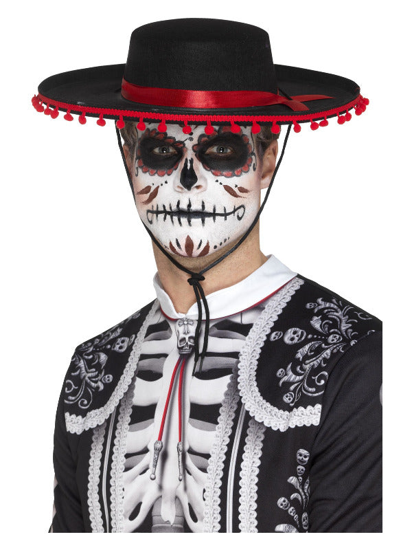 Day of the Dead Senor Hat, Black & Red Dress Loud