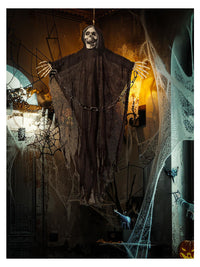 Hanging Reaper Skeleton Decoration, Black Dress Loud