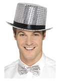 Sequin Top Hat, Silver Dress Loud