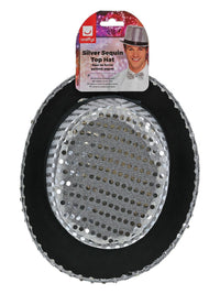 Sequin Top Hat, Silver Dress Loud