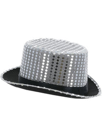 Sequin Top Hat, Silver Dress Loud