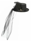 Deluxe Ladies Victorian Top Hat, with Elastic, Bla Dress Loud