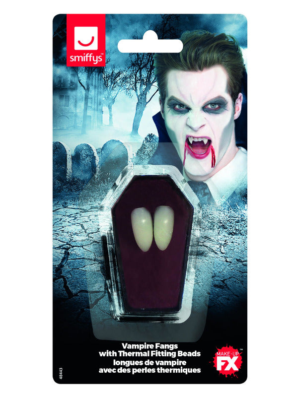 Smiffys Make-Up FX, Vampire Fangs, White Dress Loud