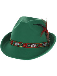 Deluxe Alpine Trenker Hat, Green Dress Loud
