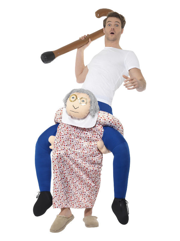 Piggyback Grandma Costume, Multi-Coloured Dress Loud