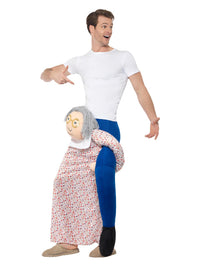 Piggyback Grandma Costume, Multi-Coloured Dress Loud