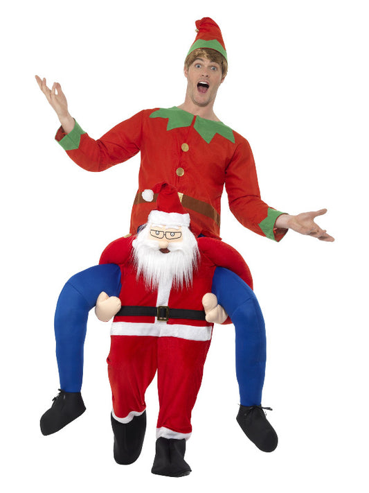 Piggyback Santa Costume, Red Dress Loud