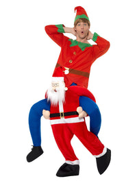 Piggyback Santa Costume, Red Dress Loud