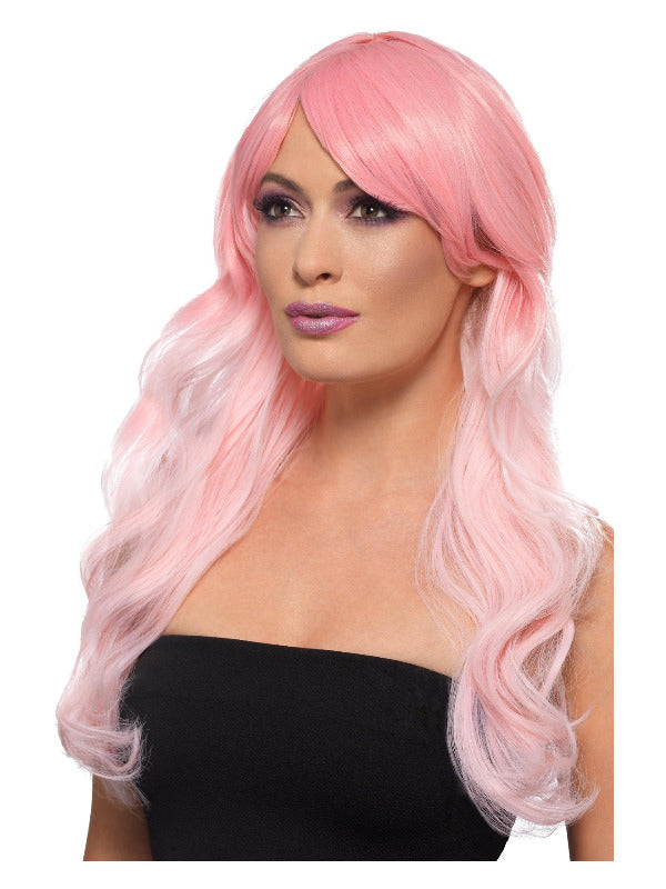 Fashion Ombre Wig, Wavy, Long, Pink Dress Loud