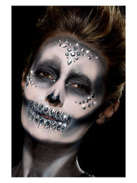 Smiffys Make-Up FX, Jewel Face Gems, Silver Dress Loud