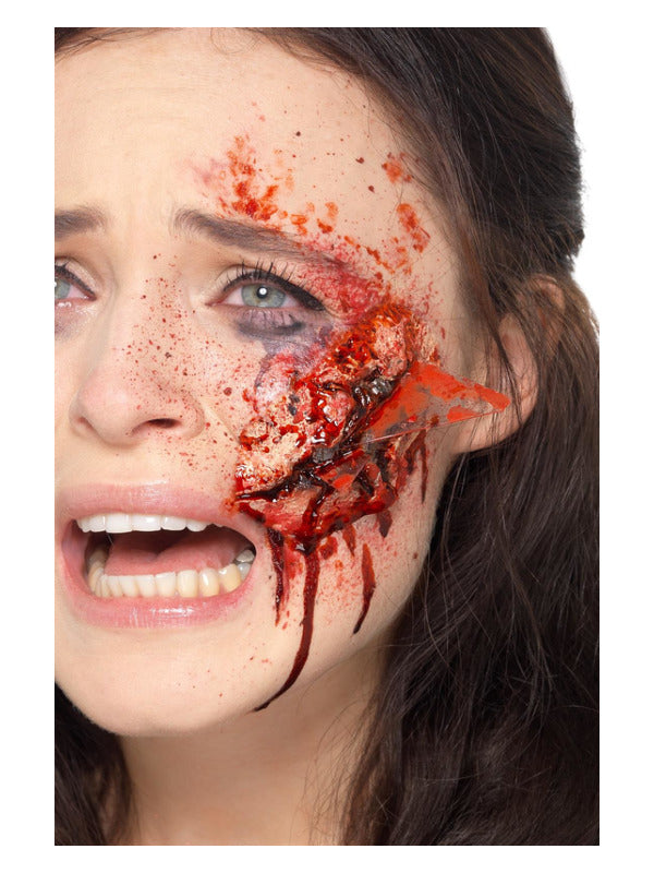 Smiffys Make-Up FX, Latex Broken Glass Wound, Red Dress Loud