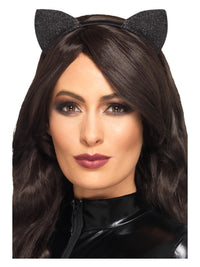 Glitter Vinyl Cat Ears, Black Dress Loud