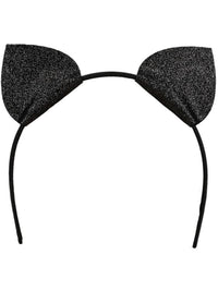 Glitter Vinyl Cat Ears, Black Dress Loud