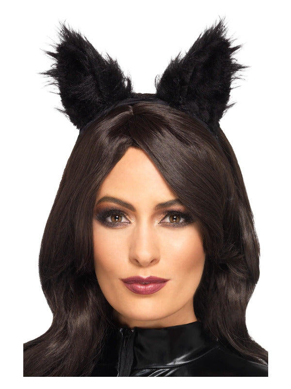 Long Pile Fur Cat Ears, Black Dress Loud