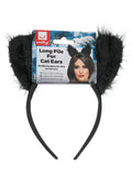 Long Pile Fur Cat Ears, Black Dress Loud