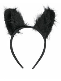 Long Pile Fur Cat Ears, Black Dress Loud