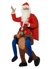 Piggyback Reindeer Rudolf Costume, Brown Dress Loud