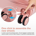 4-Piece Luggage Set with 2-Piece Handbag & 8-Piece Toiletry Kit – Rose Gold PP Suitcase + Beige Travel Accessories Dress Loud