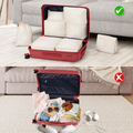 4-Piece Luggage Set with 2 Handbags & 8-Piece Toiletry Kit – Durable PP Suitcase (18in/20in/24in/28in) + 30L Travel Tote + 3L Crossbody Wash Bag – Iron Telescopic Handle – Red Dress Loud