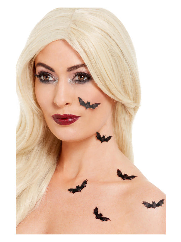 Smiffys Make-Up FX, 3D Bat Stickers, Black Dress Loud