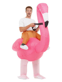 Inflatable Ride Em Flamingo Costume, Pink Dress Loud