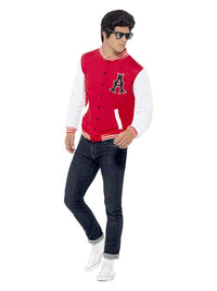 50s College Jock Letterman Jacket, Red Dress Loud