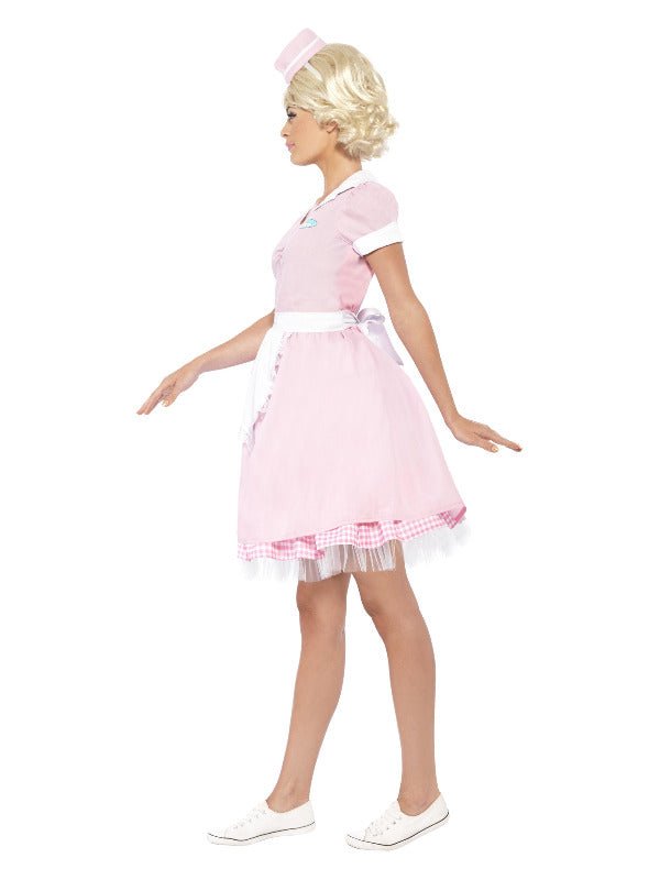 50s Diner Girl Costume, Pink Dress Loud