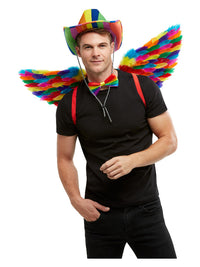 Rainbow Feather Wings, Multi-Coloured Dress Loud