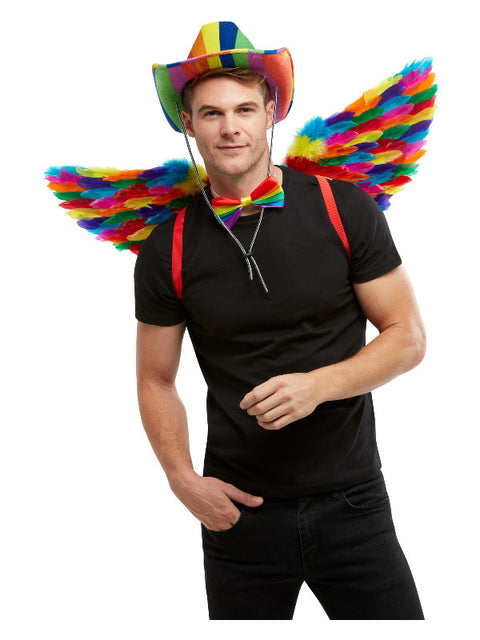 Rainbow Feather Wings, Multi-Coloured Dress Loud