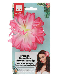 Tropical Hawaiian Flower Hair Clip, Pink Dress Loud