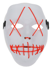Stitch Face Mask, Neon Light Up, White Dress Loud