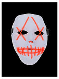 Stitch Face Mask, Neon Light Up, White Dress Loud