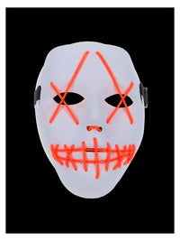 Stitch Face Mask, Neon Light Up, White Dress Loud
