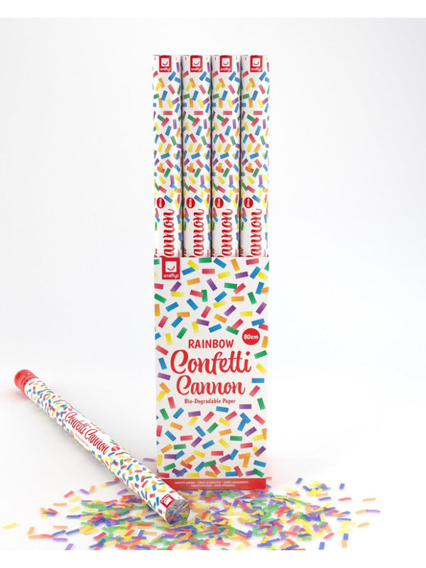 80cm Party Time Confetti Cannon, Rainbow, DB of 12 Dress Loud