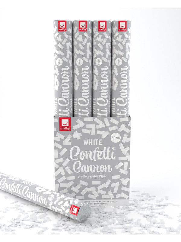 50cm Confetti Cannon, White, DB of 12 Dress Loud