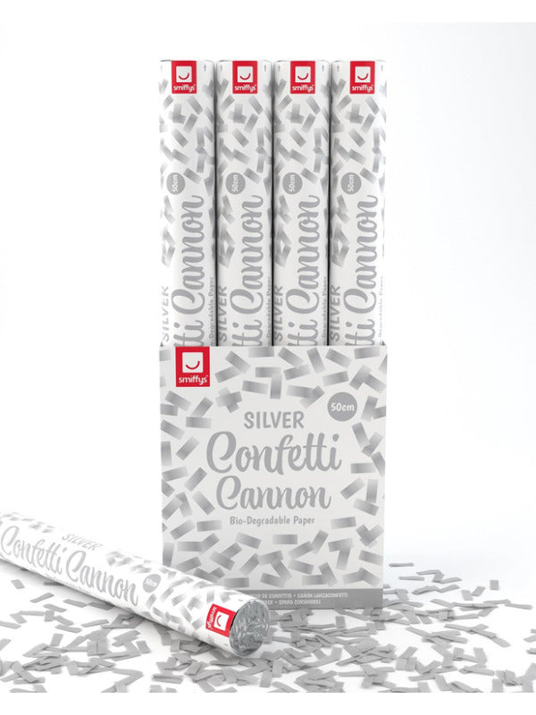50cm Confetti Cannon, Silver, DB of 12 Dress Loud