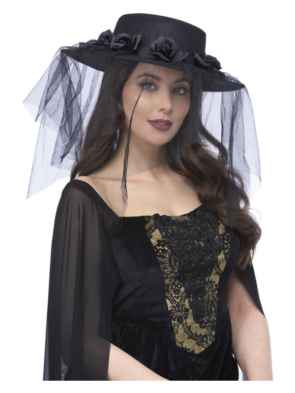 Gothic Black Widow Funeral Hat Dress Loud