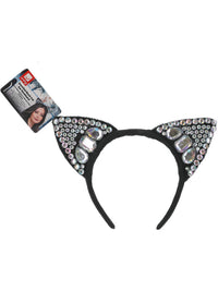 Jewelled Black Cat Ear Headband Dress Loud