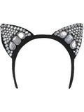 Jewelled Black Cat Ear Headband Dress Loud