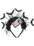 Gothic Rose & Bat Bopper Headband Dress Loud