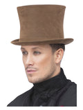 Deluxe Authentic Victorian Top Hat, Brown Dress Loud
