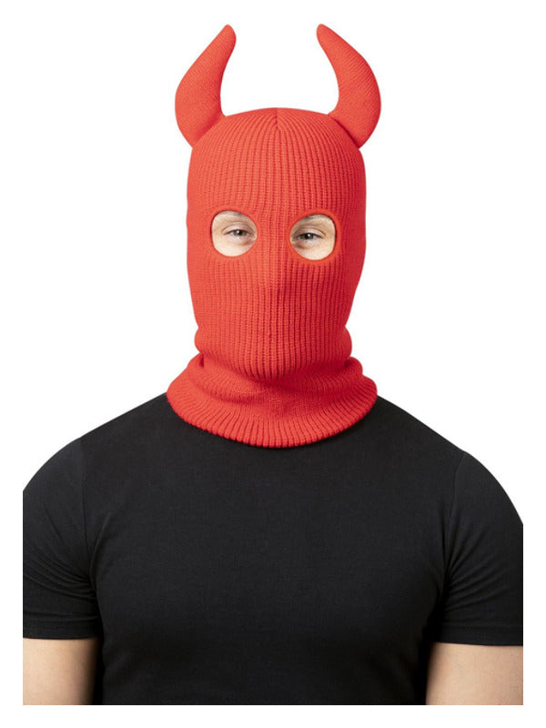 Devil Balaclava Ski Mask, with Horns Dress Loud