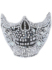 Deluxe Crystal Skull Half Face Mask Dress Loud