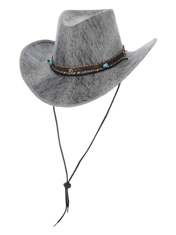 Grey Western Distressed Cowboy Hat Dress Loud