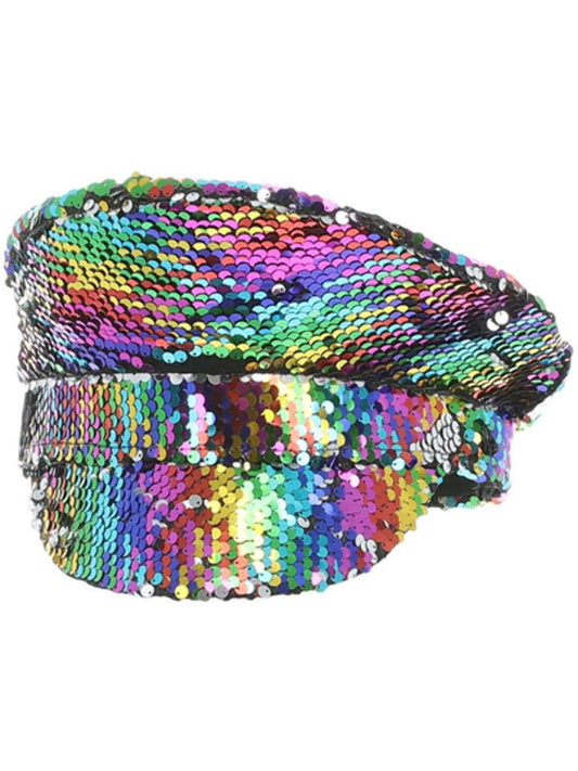 Sequin Captains Hat, Rainbow Dress Loud
