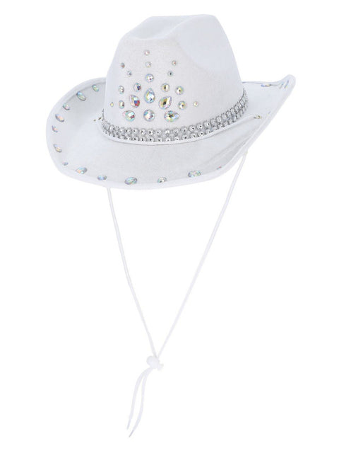 White Rhinestone Cowboy Hat Dress Loud