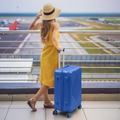 20-inch ABS Hard Shell Suitcase with Diamond Pattern - Navy Blue Dress Loud