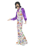60s Groovy Hippie Costume, Multi-Coloured Dress Loud