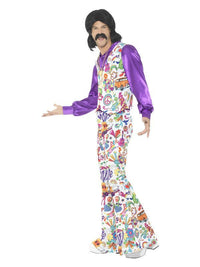 60s Groovy Hippie Costume, Multi-Coloured Dress Loud