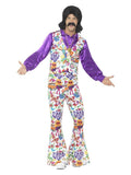 60s Groovy Hippie Costume, Multi-Coloured Dress Loud